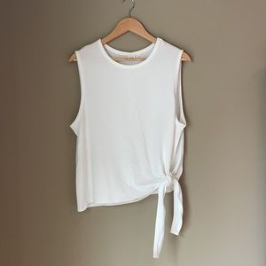 White Tie Tank Top Blouse